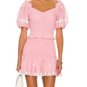 Love Shack Fancy Jarrah Dress in Candy Pink in Candy Pink!